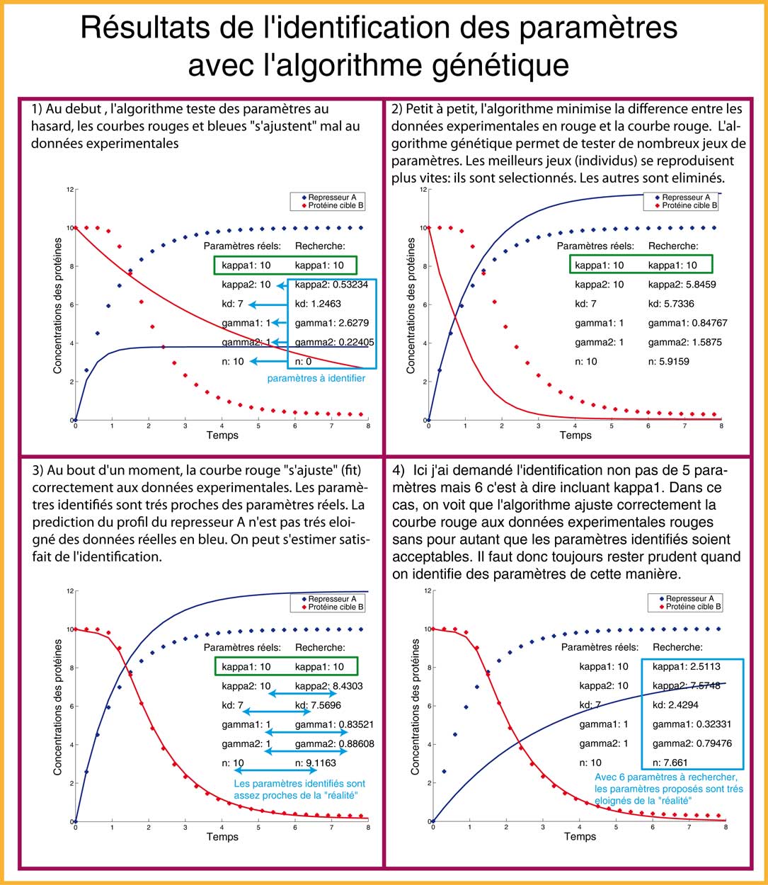 Résultats de l'identification des paramètres