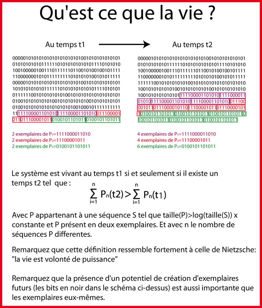 Pure spéculation sur la question  qu'est ce que la vie ?
